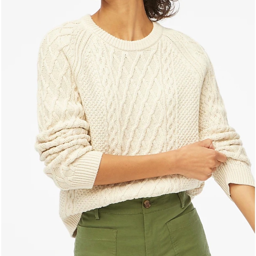 Gorgeous J Crew wool oversized cable knit sweater!